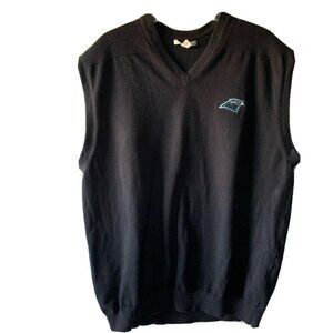 cutter and buck xl sweater vest Carolina Panthers Black